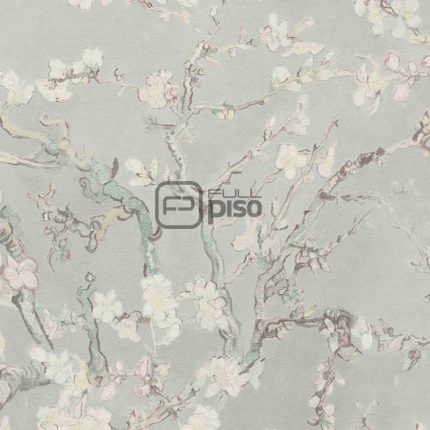 220060 Gris, Plata, Verde - Papel Tapiz Van Gogh BN
