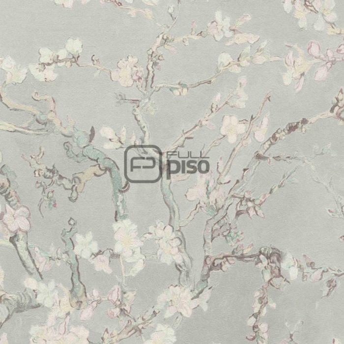 220060 Gris, Plata, Verde - Papel Tapiz Van Gogh BN - Imagen 1