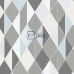 220213 Gris, Azul, Multicolor - Papel Tapiz Milano BN